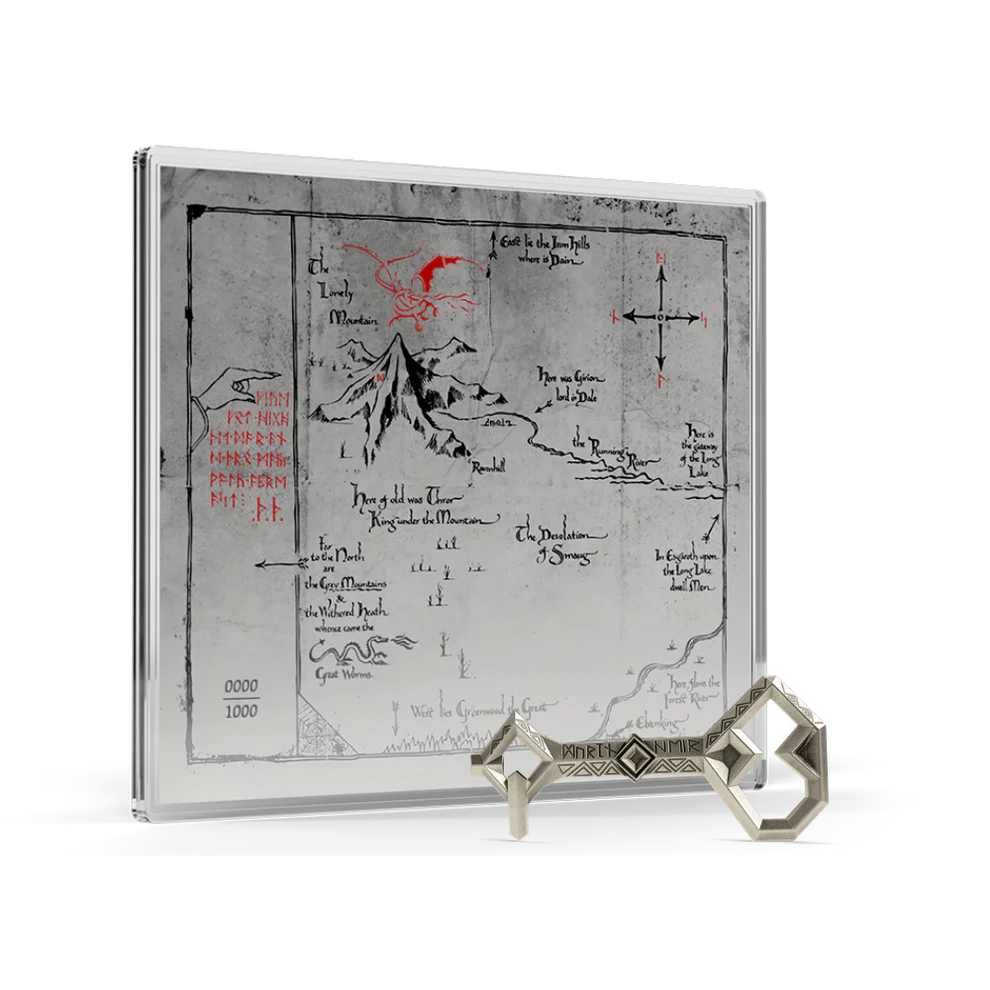 THE HOBBIT Thorin's Map and Key
3/4 oz Pure Silver Coin + 5g Pure Silver Foil Set