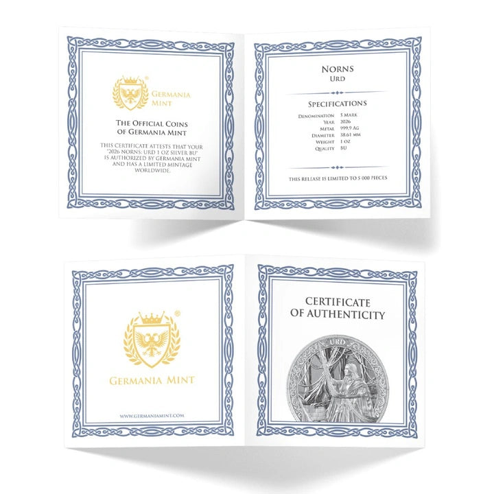 Germania Mint Norns Urd 1 oz Pure Silver Coin 2026