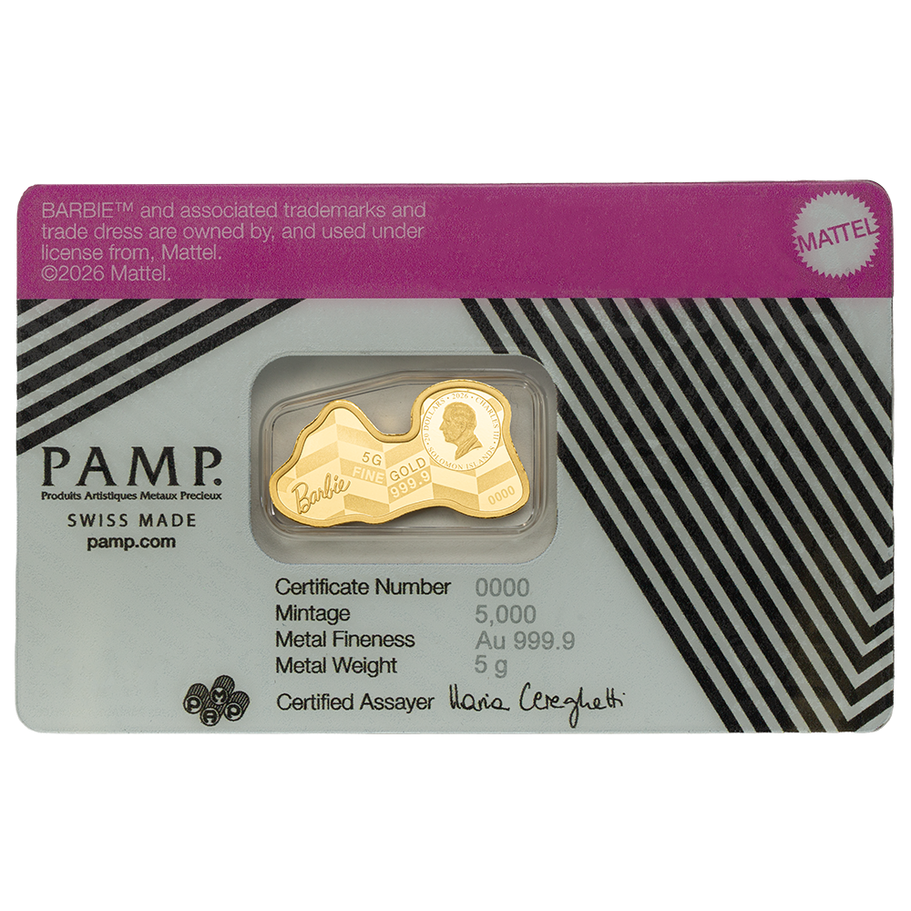 5g Pure Gold Bar PAMP Barbie