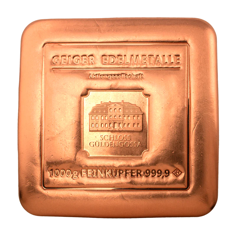 Geiger Edelmetalle "Square" 1kg 999.9 Copper Bar
