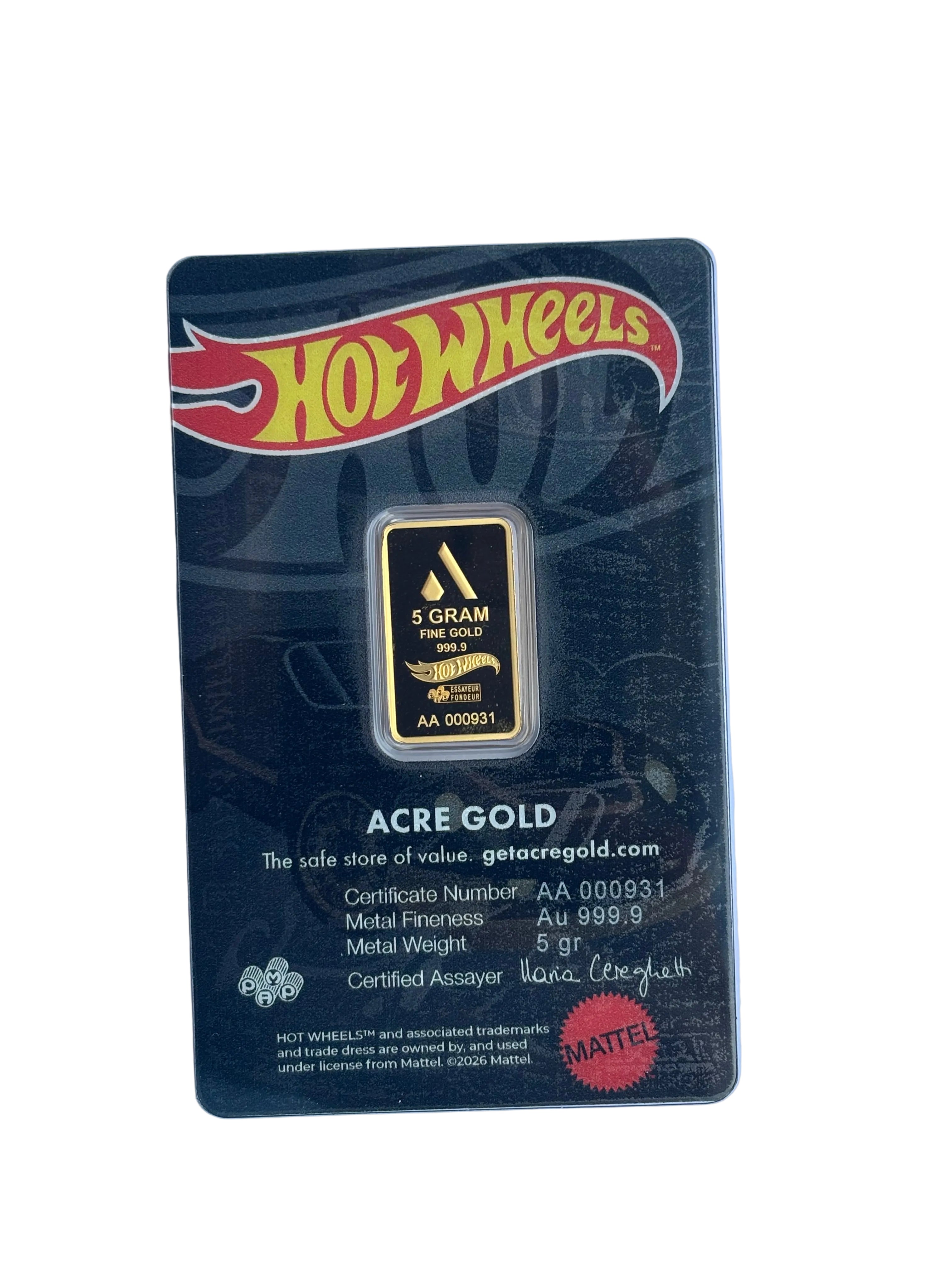 5g Pure Gold Bar PAMP Hot Wheels