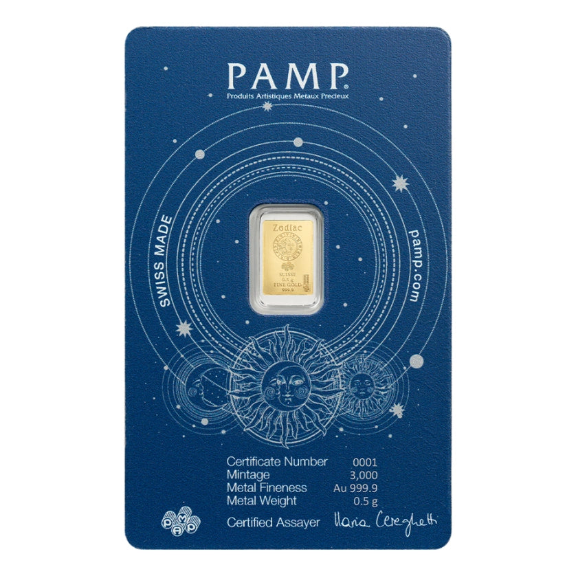 0.5g Zodiac Pure Gold Bars Full Set Of 12 | PAMP Suisse