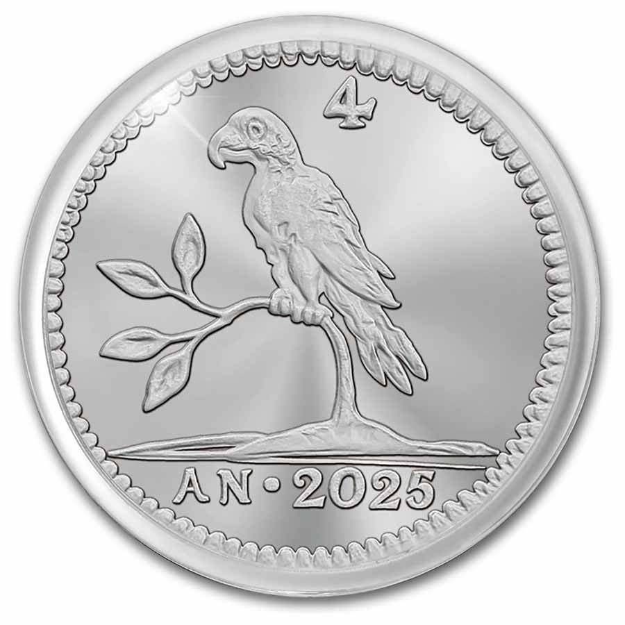 2025 Netherlands 1oz Pure Silver Coin Parrot Duit Restrike BU