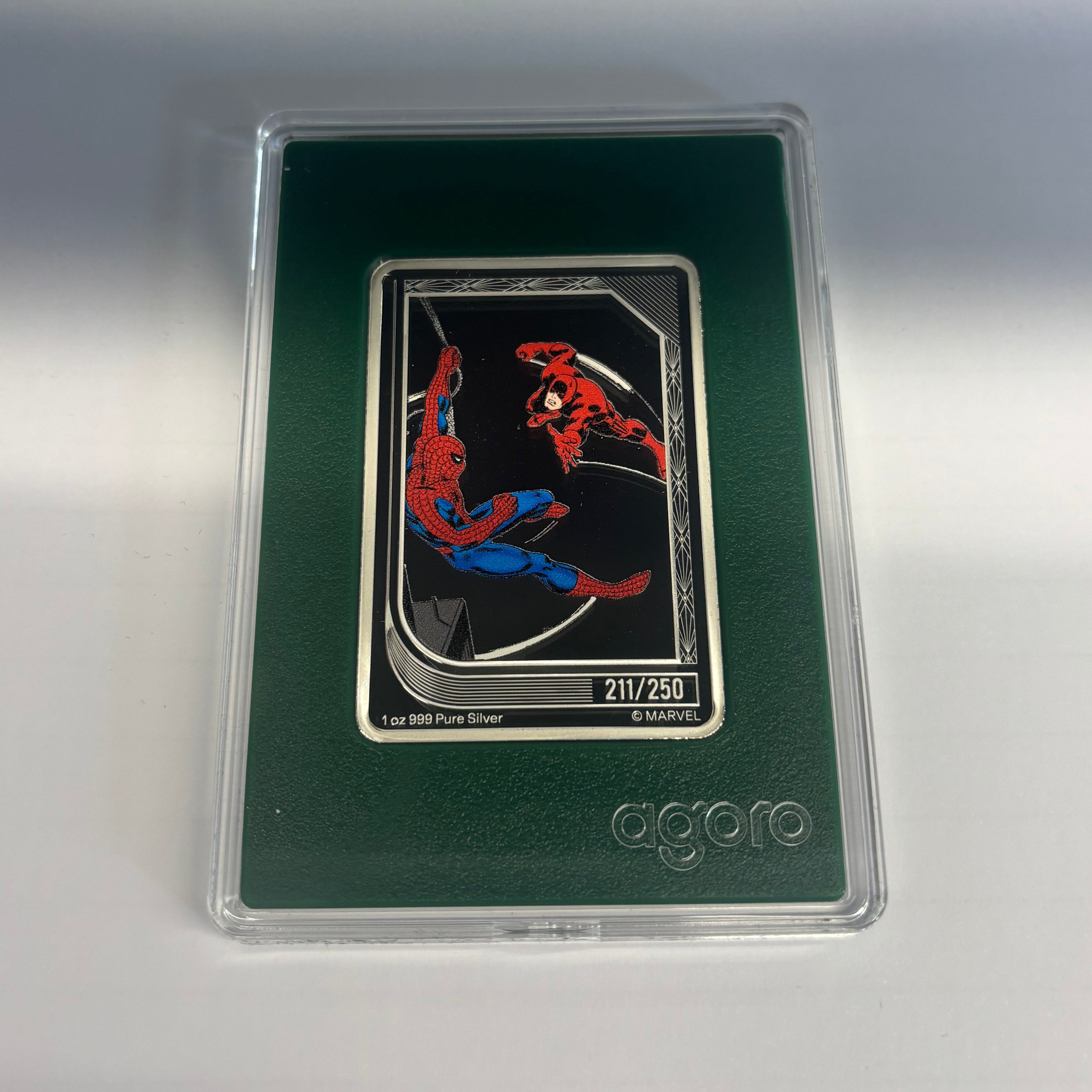1oz Pure Silver Agoro Marvel Trading Coins - Spiderman V Daredevil