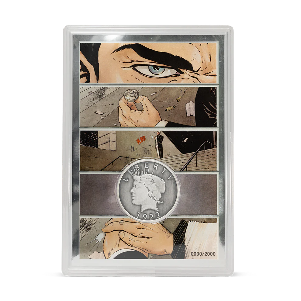 Two-Face's Coin - Collectible Set
1/2oz Pure Silver Coin + 5 g Silver Foil Set