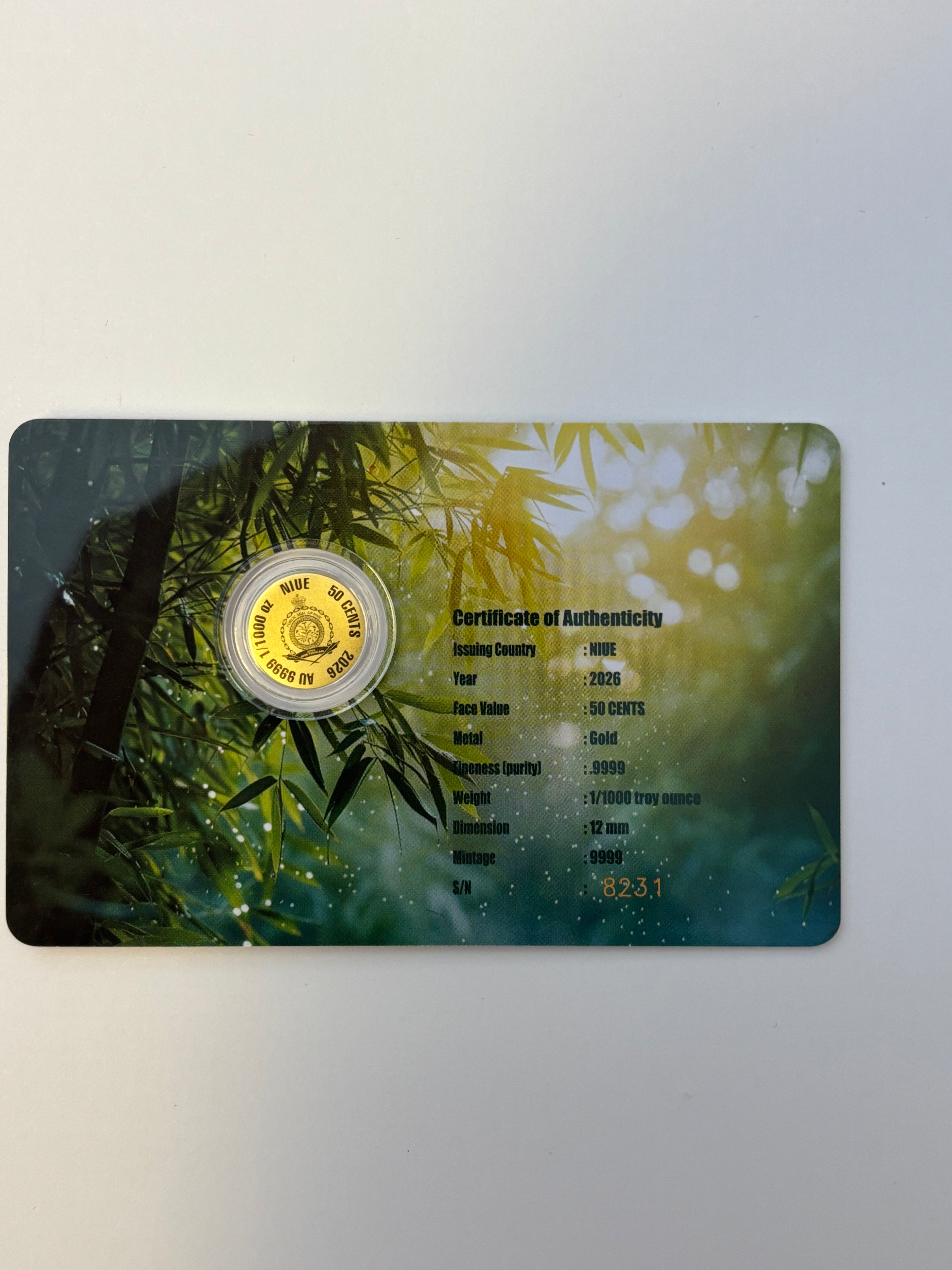 1/1000th Gold Pana Foil Coin