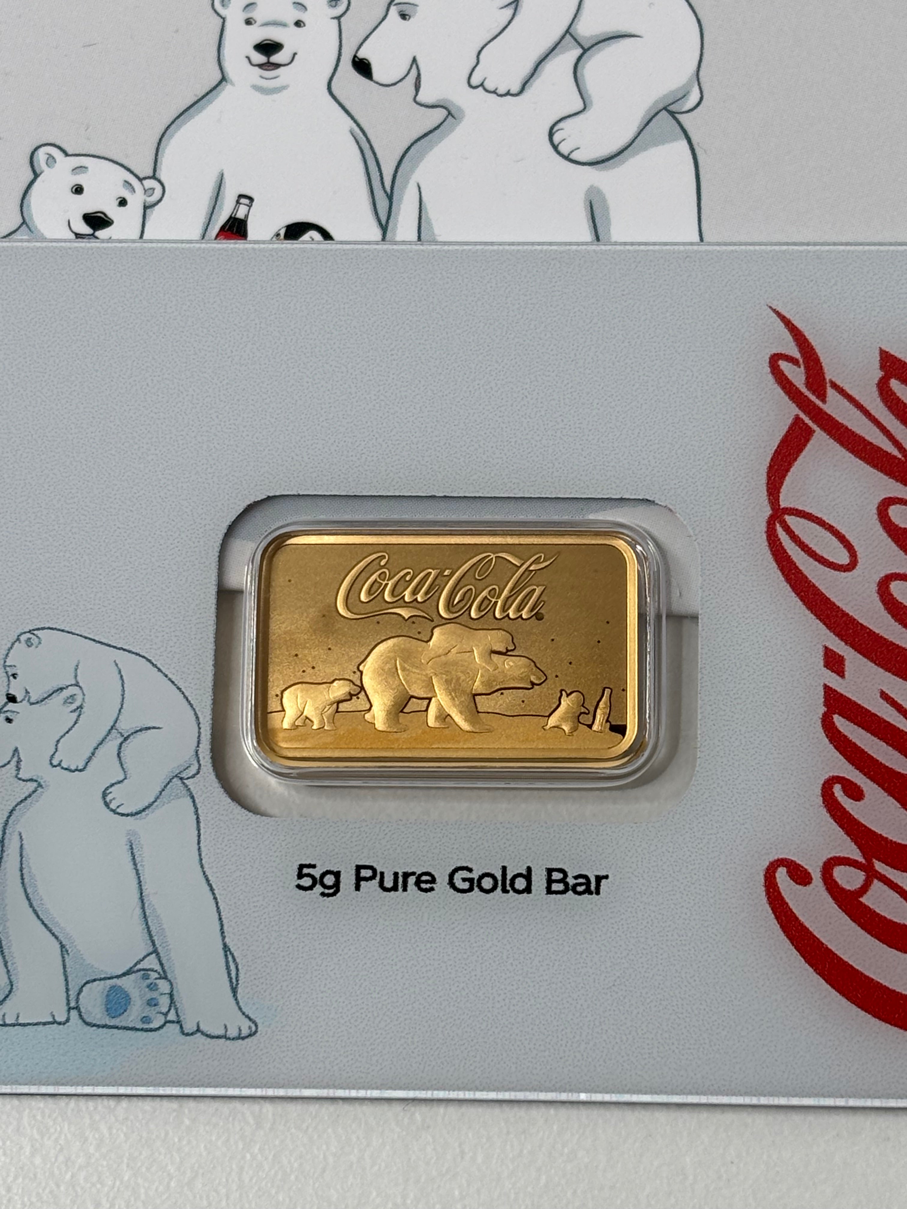 5g 999.9 Gold Pamp Coca Cola Christamas Polar Bear