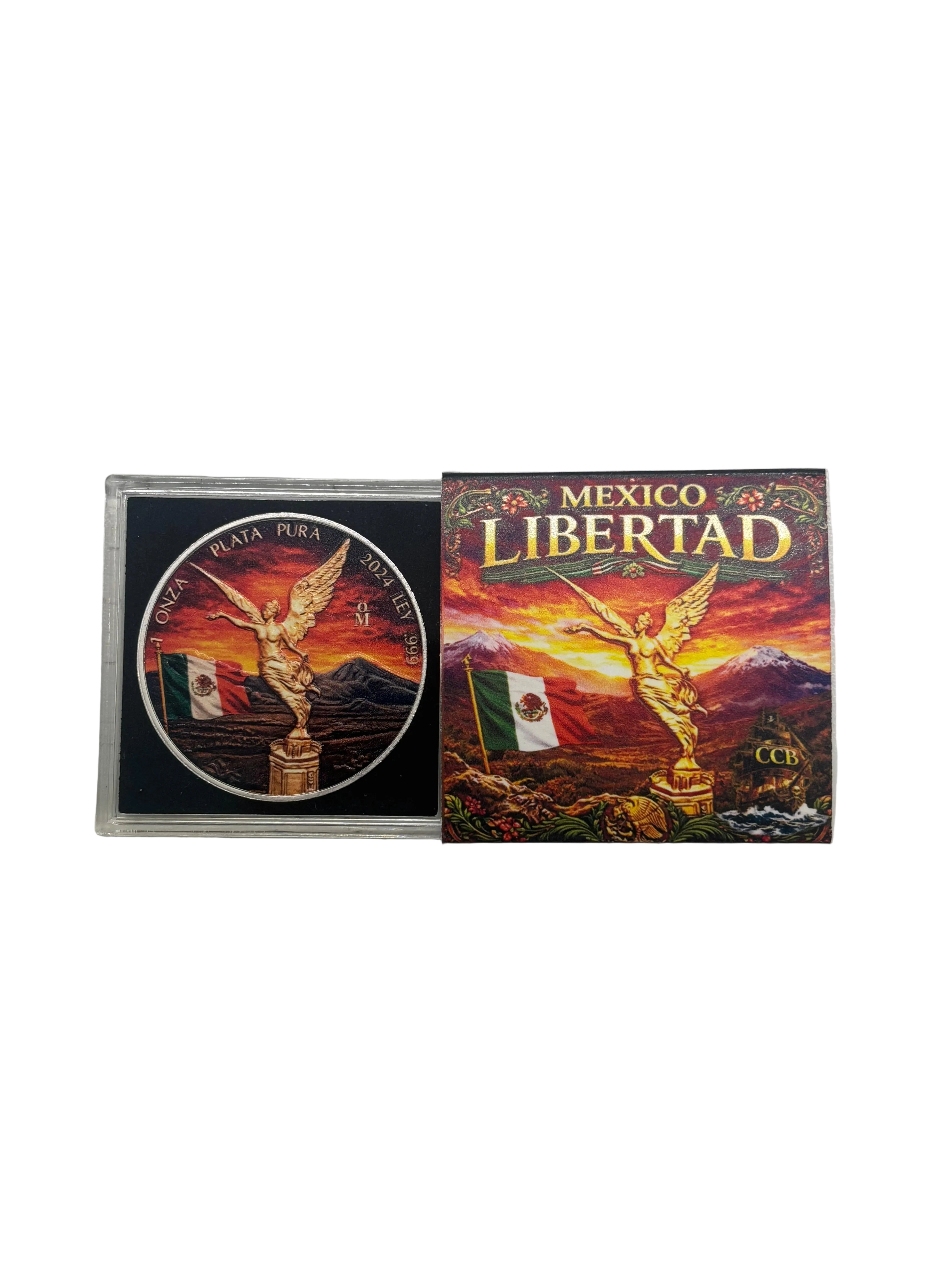 1oz Pure Siver Libertad Flames Of Mexico