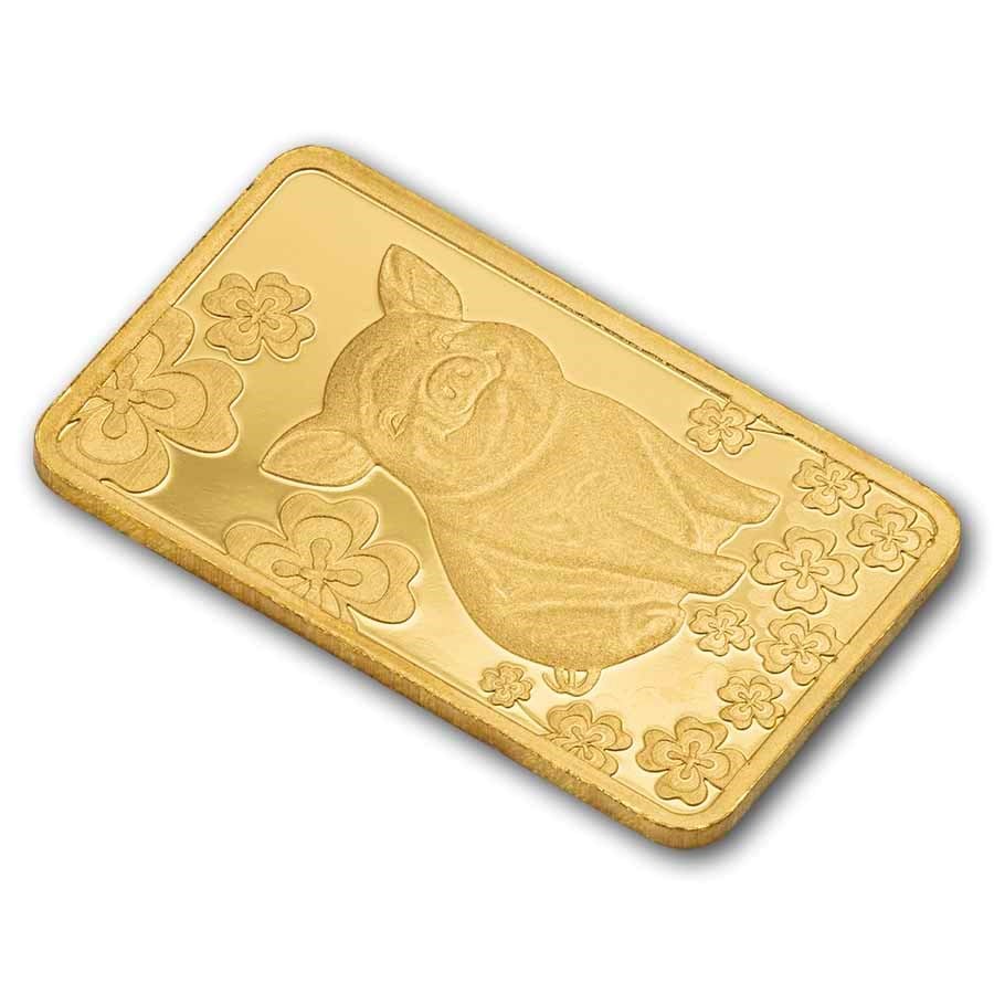 PAMP 1g Lucky Pig Pure Gold Bar