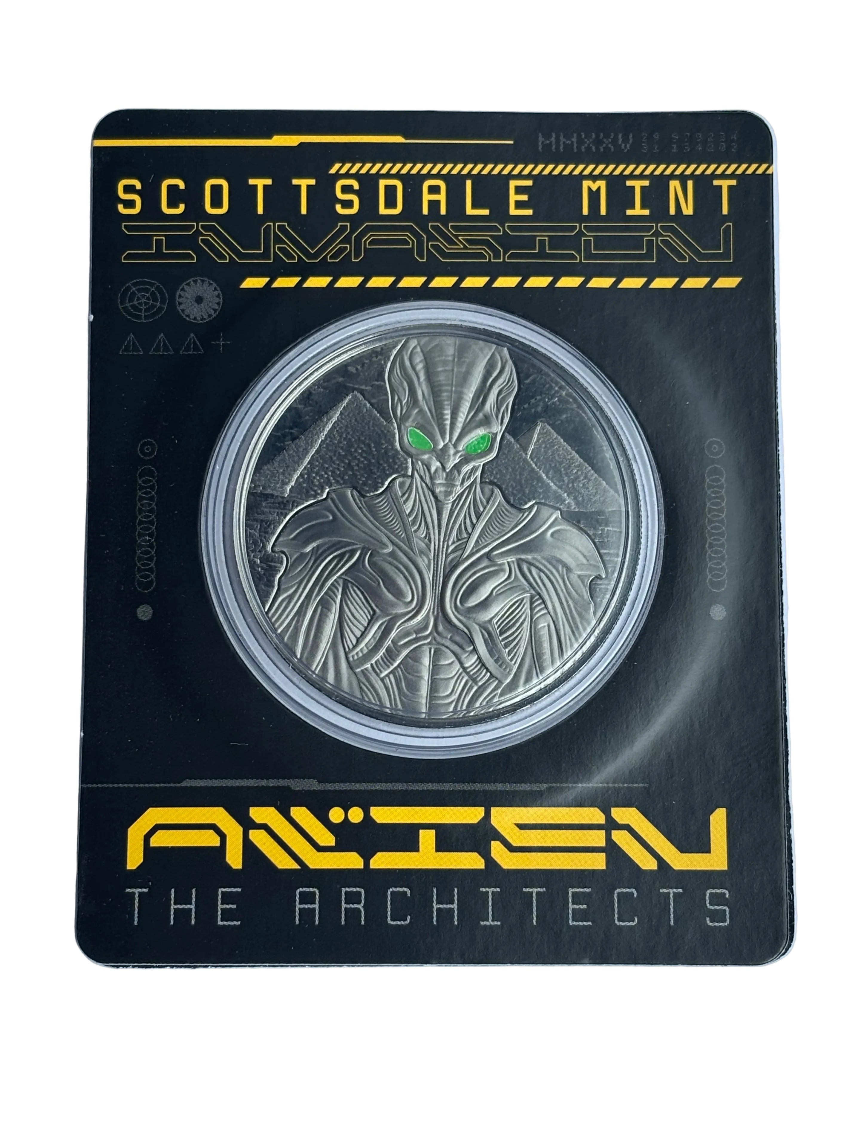 Alien Architects 1oz Pure Silver Coin With Rhodium