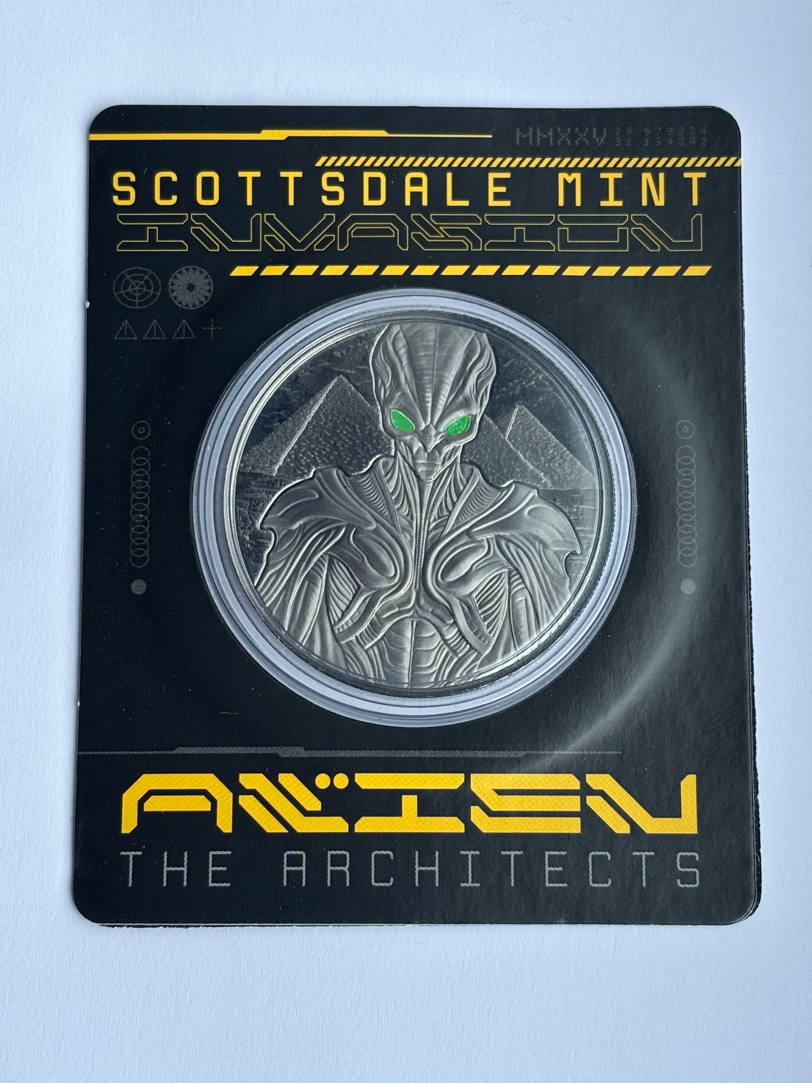 Alien Architects 1oz Pure Silver Coin With Rhodium