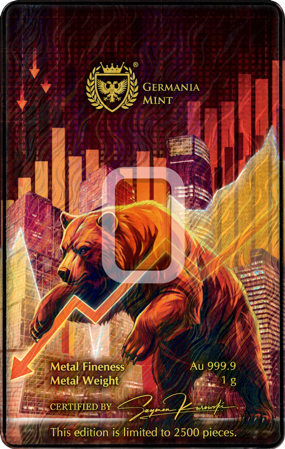 PRE ORDER - 1g Pure Gold Bar Germania Mint Bull V Bear