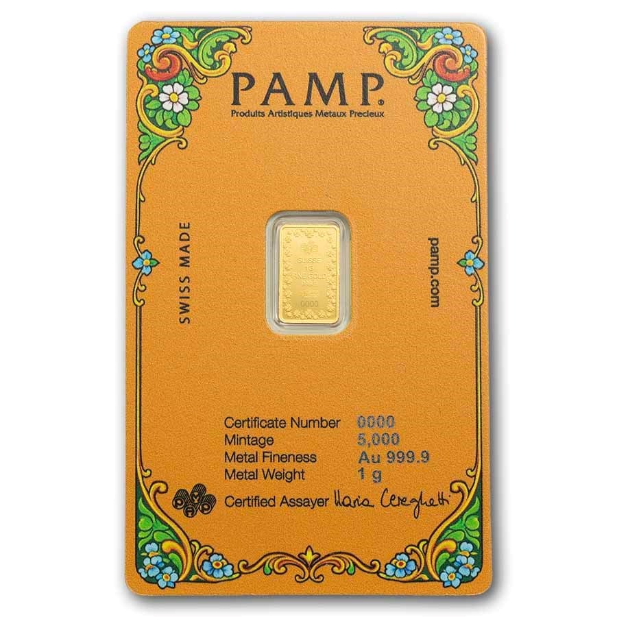 PAMP 1g Lucky Pig Pure Gold Bar