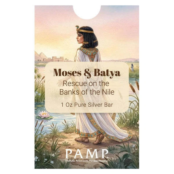 1oz PAMP Pure Silver Bar Moses & Batya