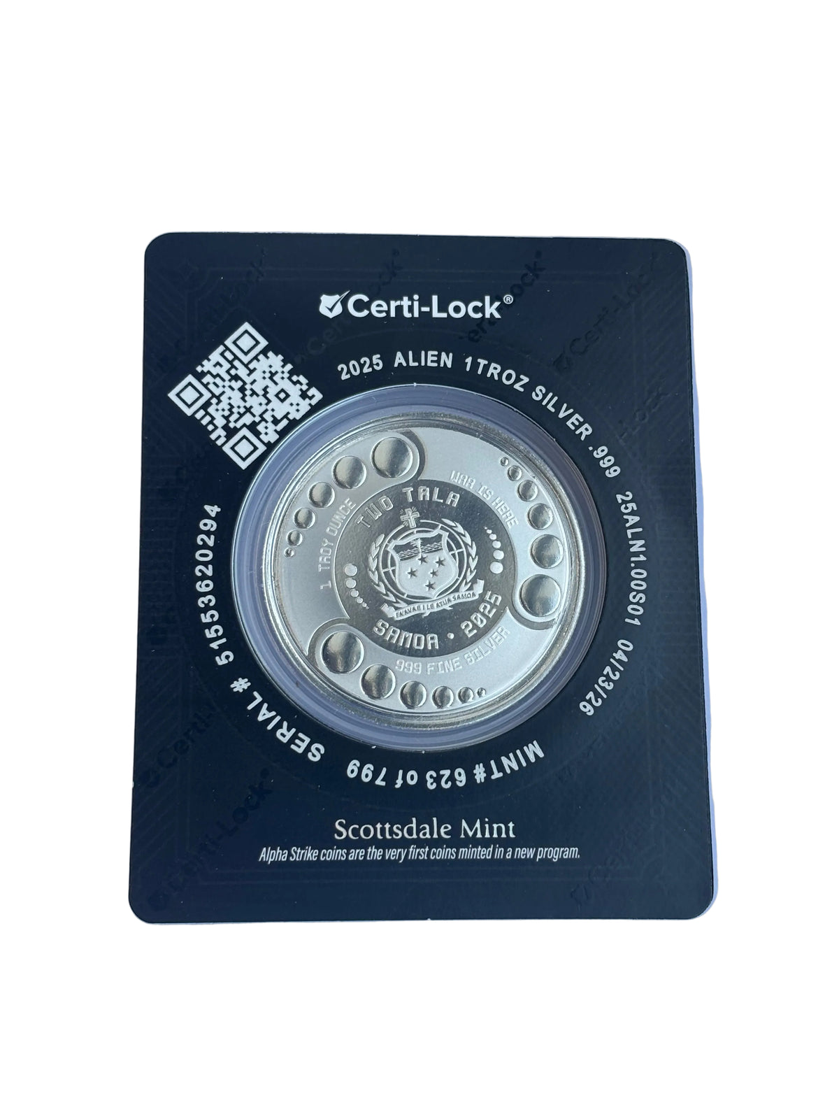 1oz Pure Silver Coin Alien Architects Alpha Strike