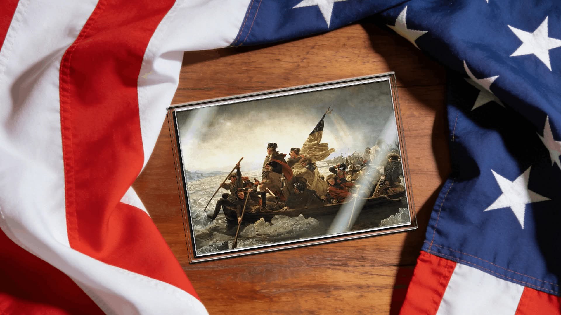 5g Pure Silver Note Washington Crossing The Delaware