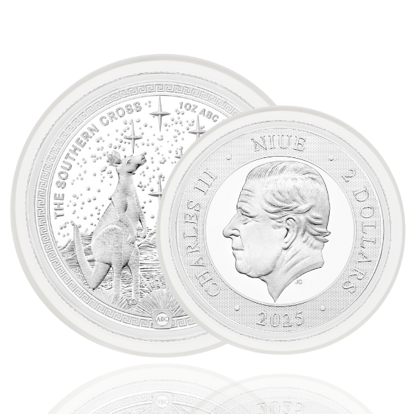 Southern Cross 1oz BU High Relief Silver Coin W/Capsule