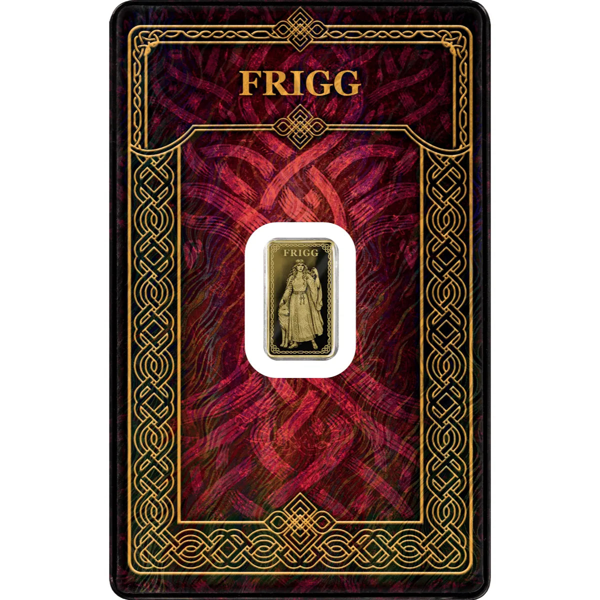 2026 Gods of Germania Frigg 1/100oz Pure Gold Proof Minted Bar