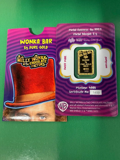 5g 999.9 Gold Bar PAMP Willy Wonka
