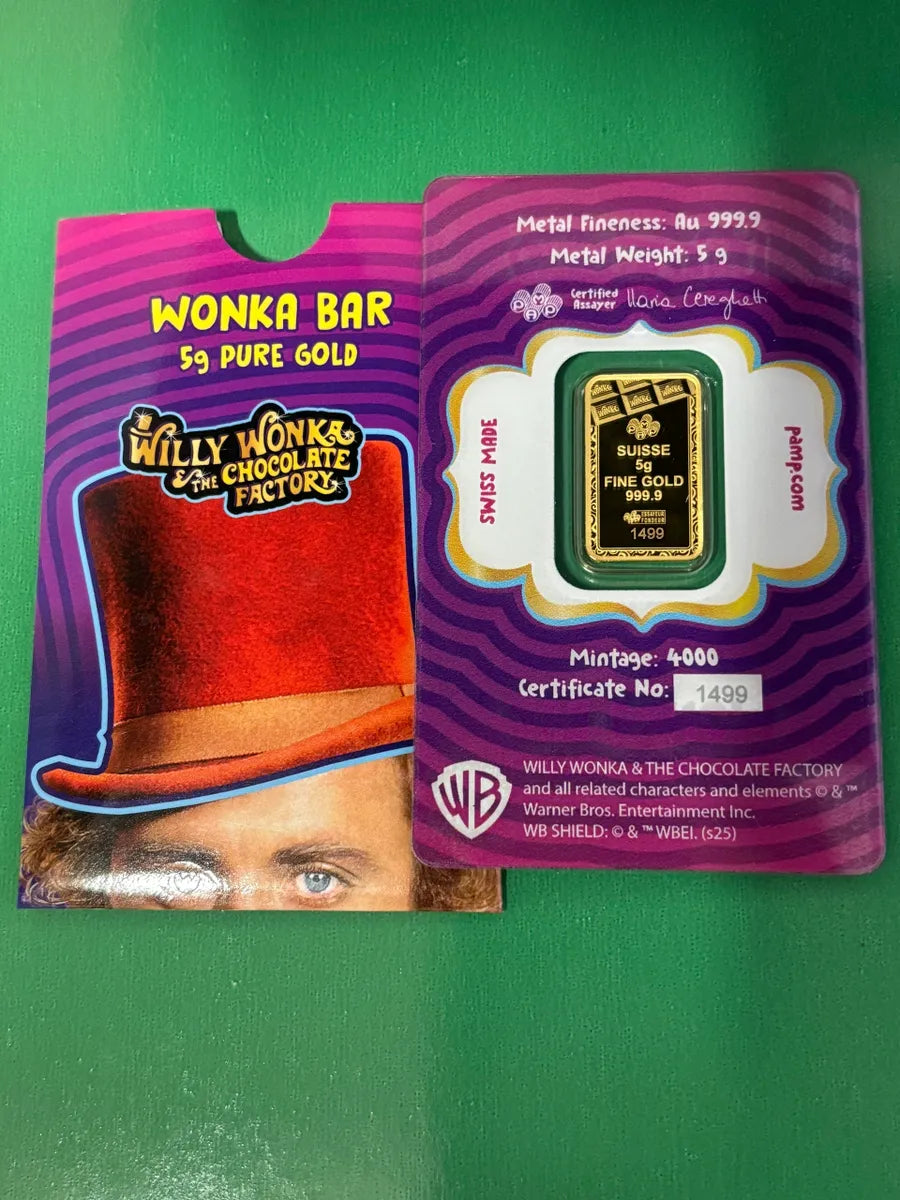 5g 999.9 Gold Bar PAMP Willy Wonka