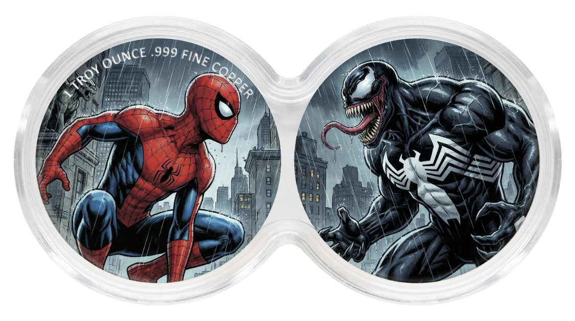 2x1oz Copper Medal Spider-Man Vs Venom Fan Inspired