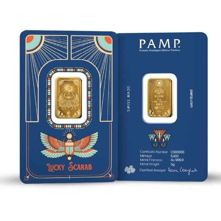 5g PAMP Pure Gold Bar Good Luck Scarab