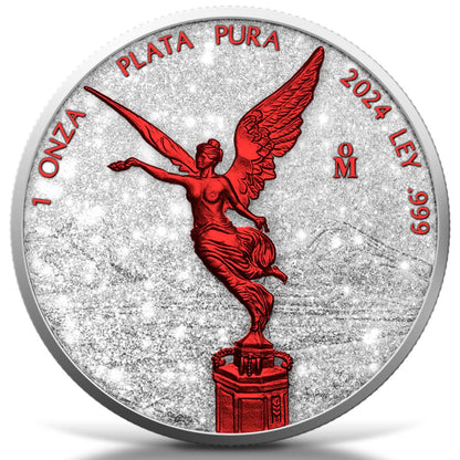 1oz Pure Silver Libertad Diamond Dust Fire
