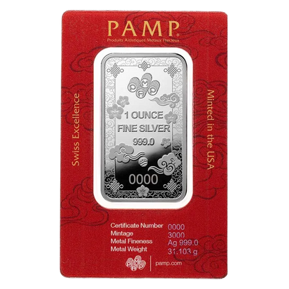 PAMP Lucky Cat 1oz Pure Silver Bar