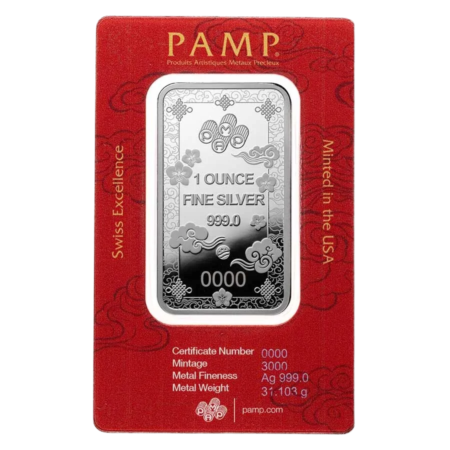 PAMP Lucky Cat 1oz Pure Silver Bar