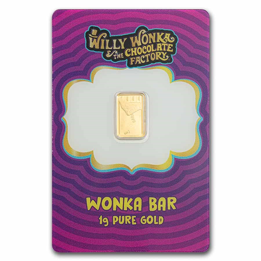 PRE SALE 1g Pamp Suisse Willy Wonka Chocolate Bar Pure Gold Bar