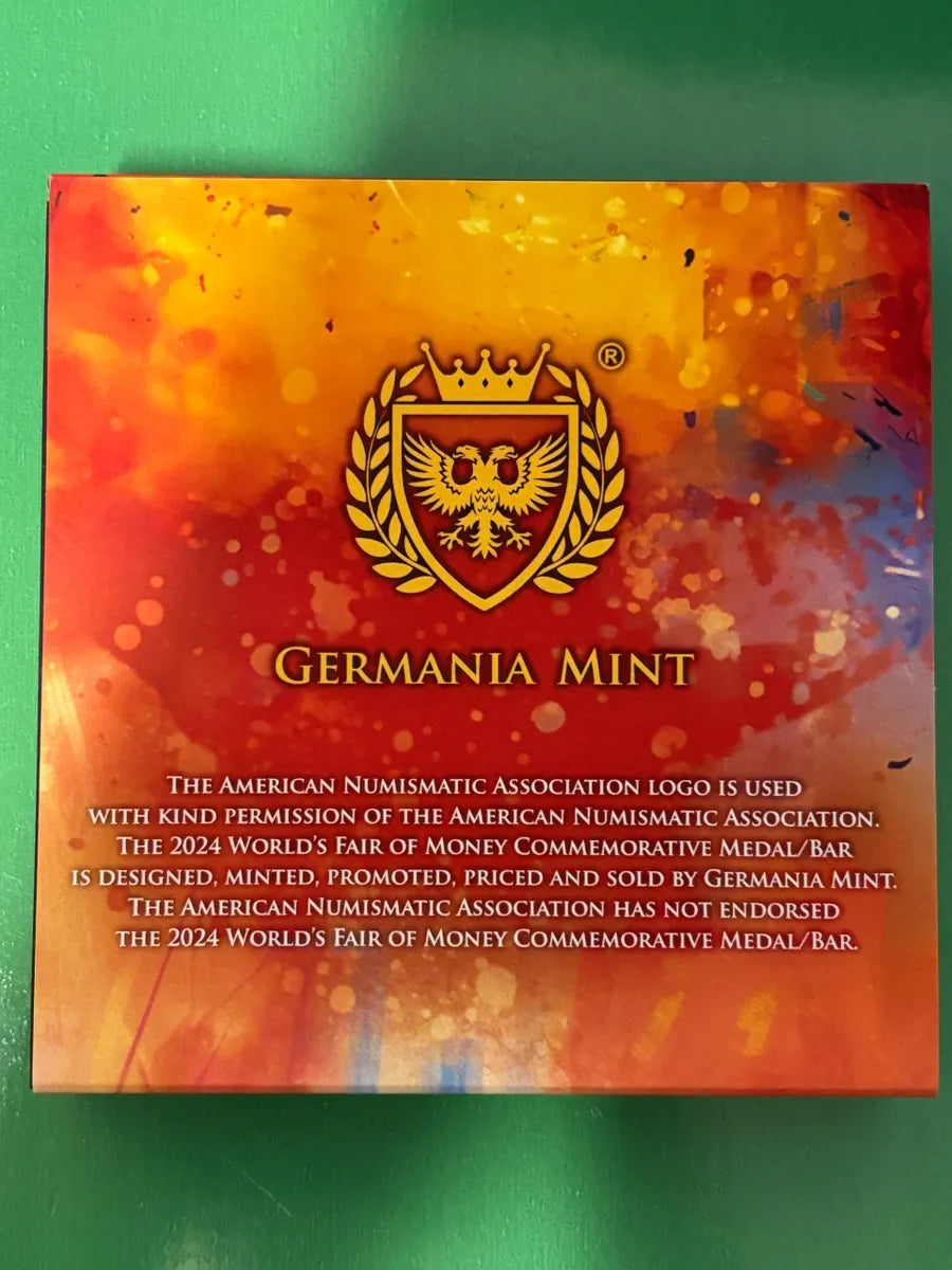 2oz .999 Silver Germania Mint Cast Bar ANA Chicago