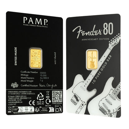 PAMP Fender 1g Pure Gold Bar