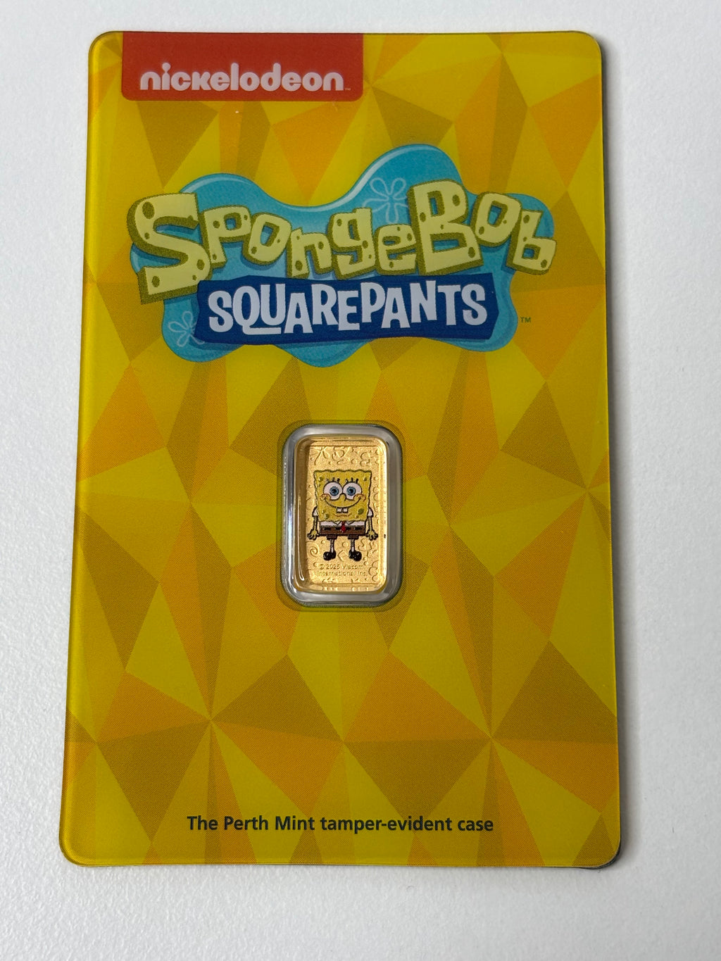 1g 999.9 Gold Bar SpongeBob In Colour By The Perth Mint