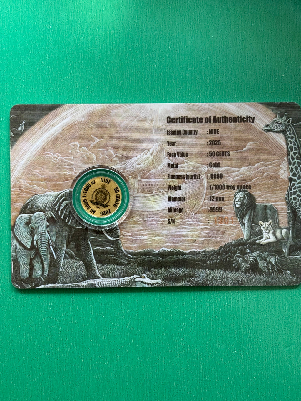 1/1000th Gold Noah’s Ark