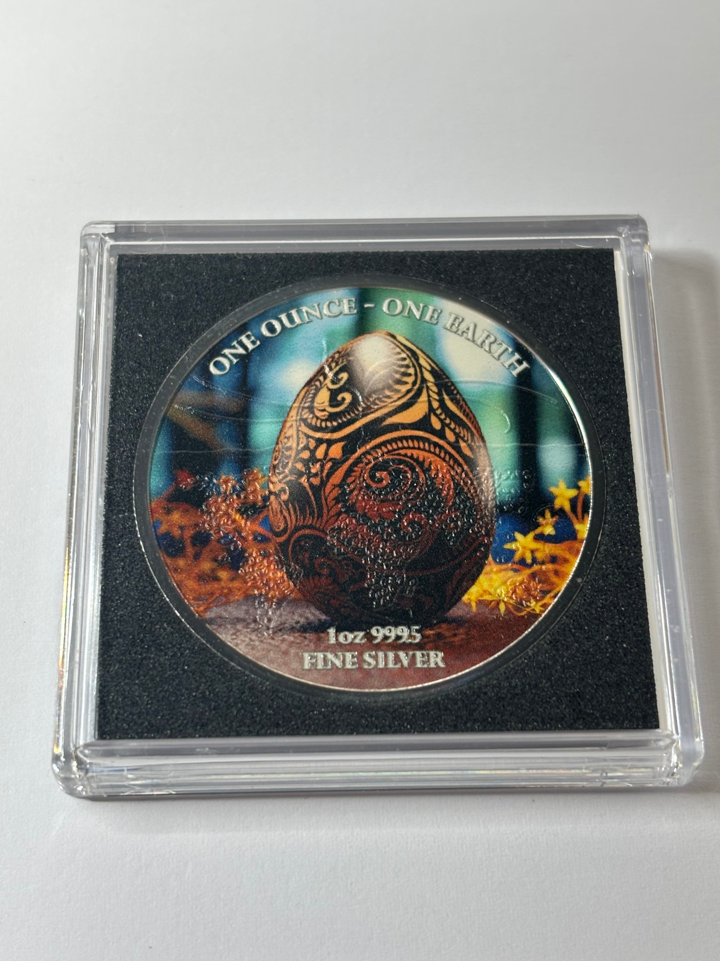 1oz Pure Silver Coin 1$ EARTH EASTER EGG Fiji 2022