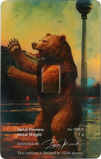 1g .9999 Gold Bar 2026 WMF BERLIN BEAR