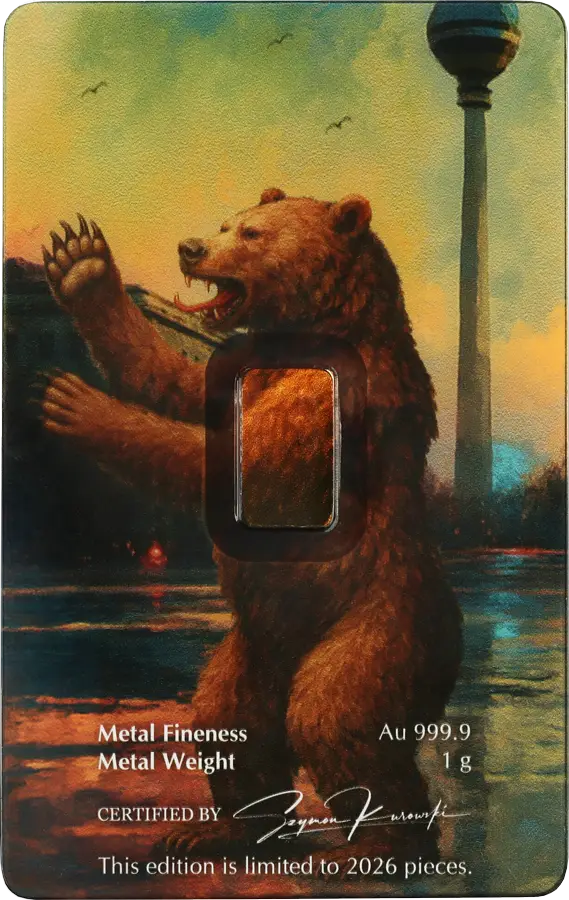 1g .9999 Gold Bar 2026 WMF BERLIN BEAR