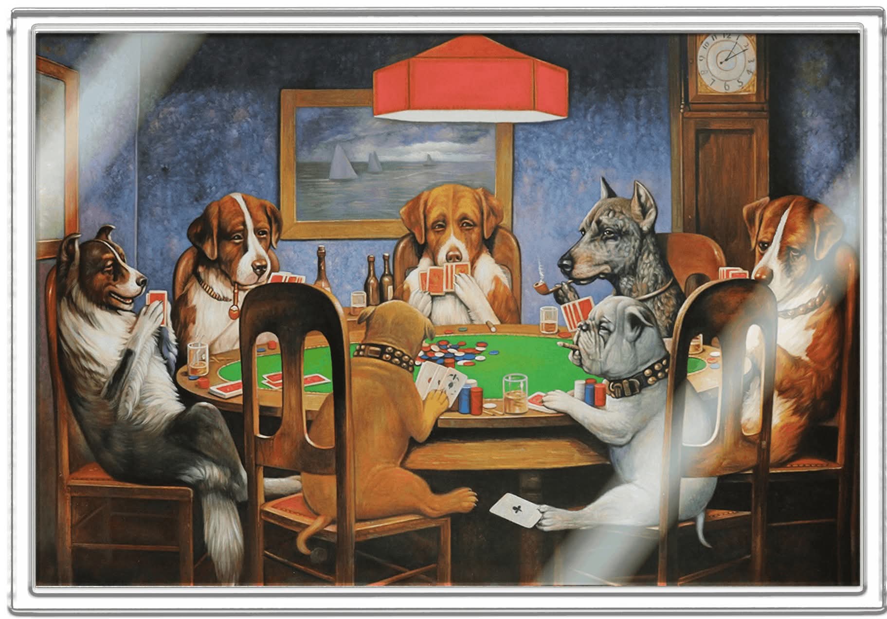 5g Pure Silver Note Dogs Playing Poker