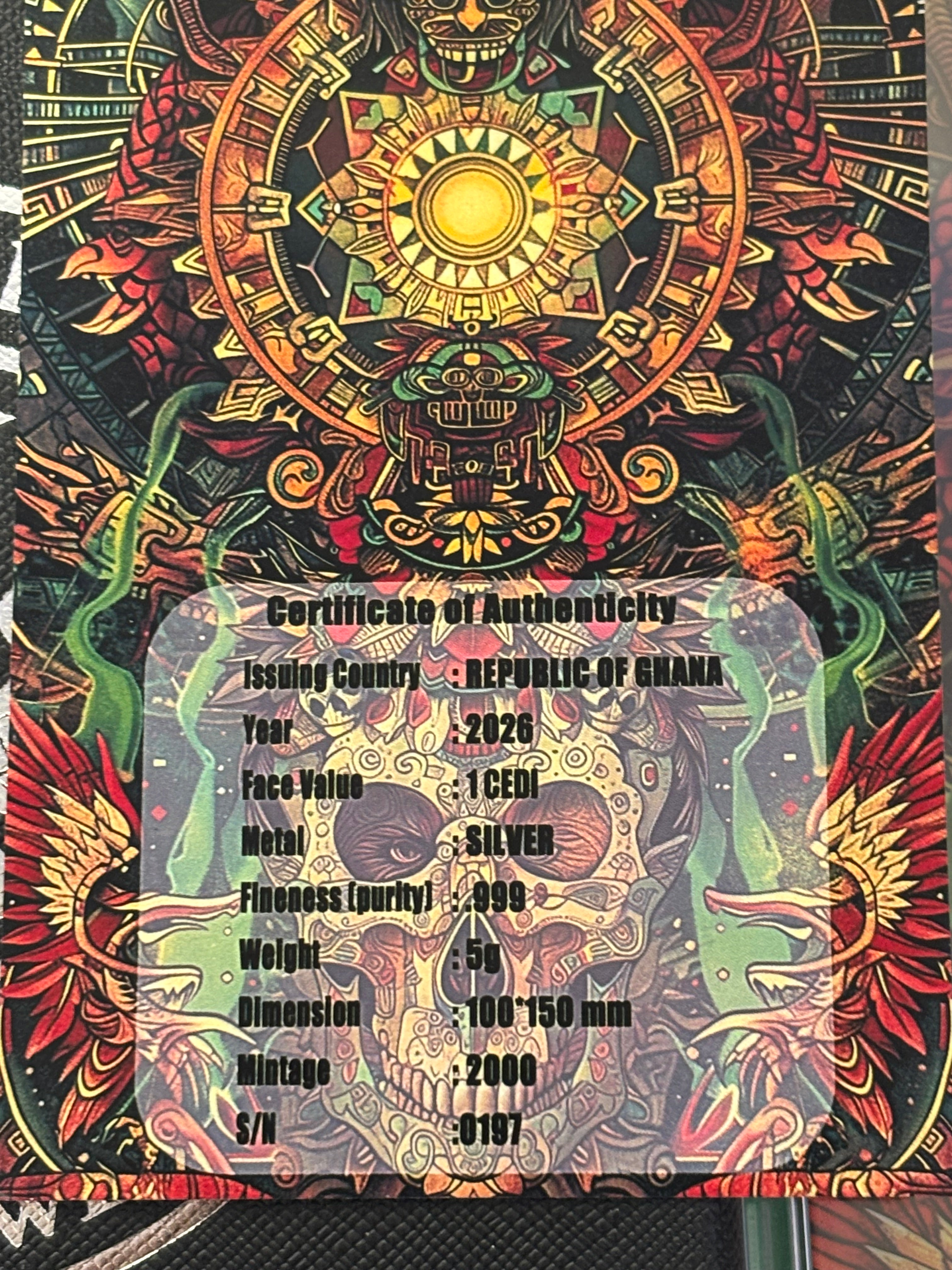 5g .999 Silver Foil The Fifth Sun