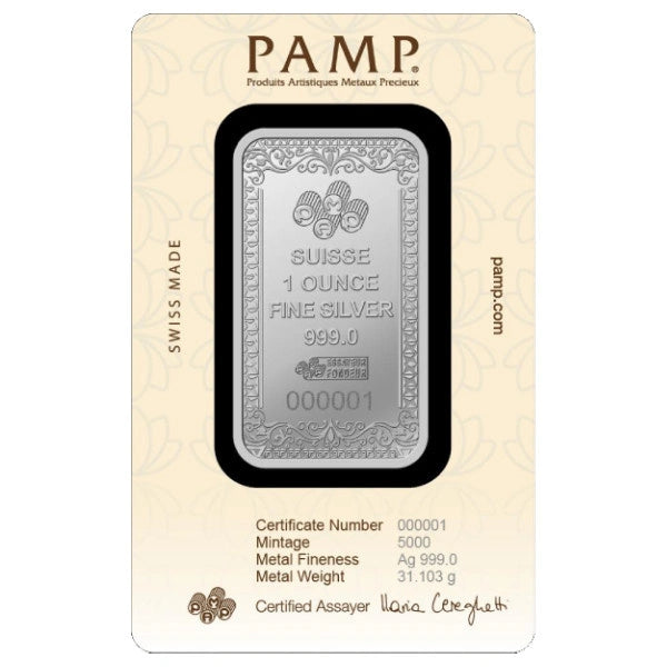 1oz PAMP Pure Silver Bar Moses & Batya