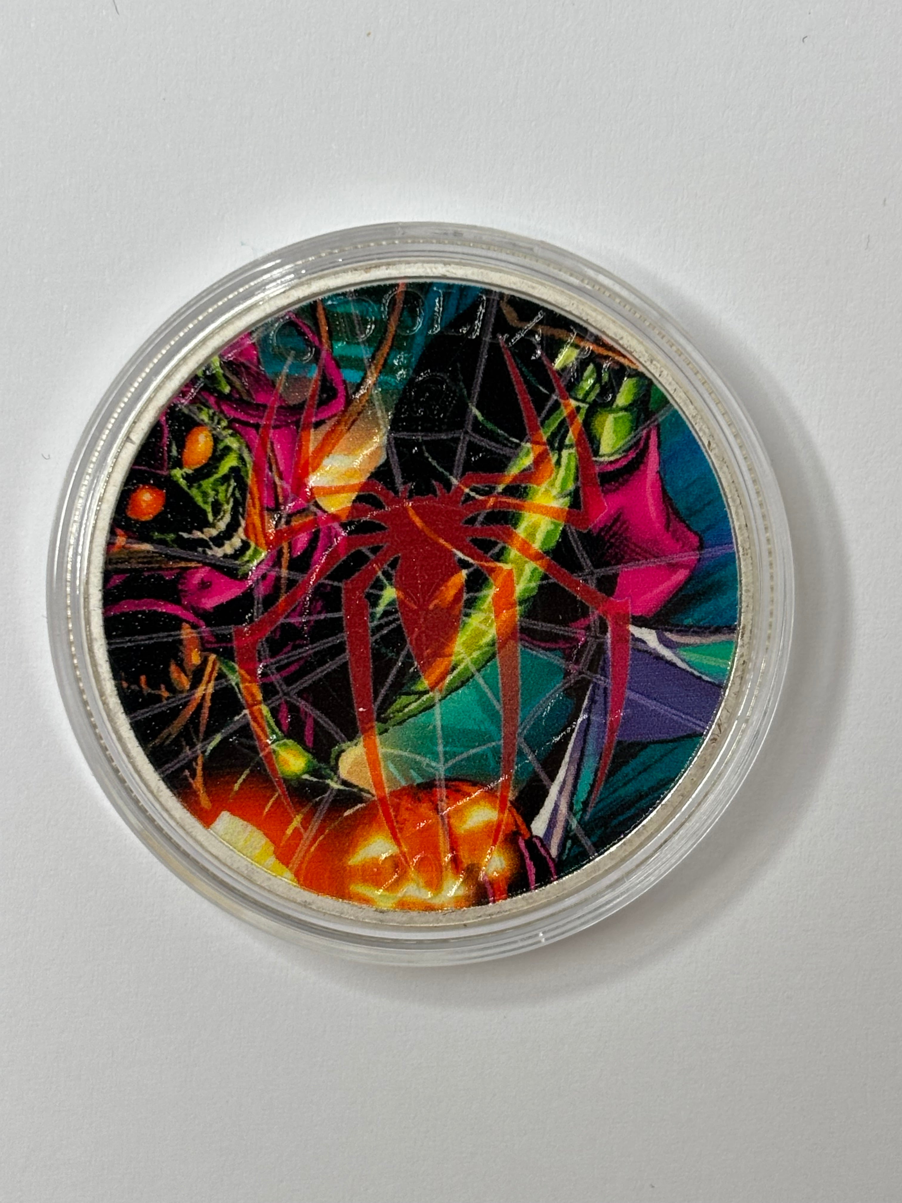 Spider-Man v GreenGoblin 1oz Silver Coin In Colour