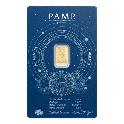 0.5g Zodiac Pure Gold Bars Full Set Of 12 | PAMP Suisse