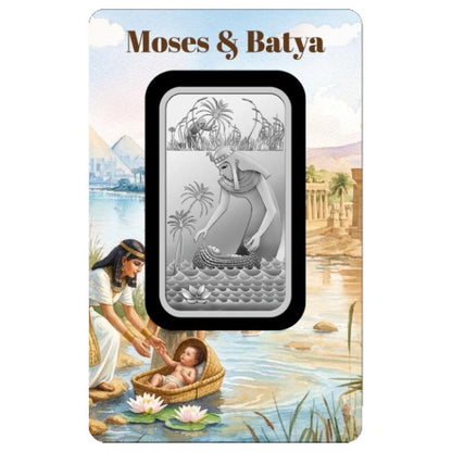 1oz PAMP Pure Silver Bar Moses & Batya