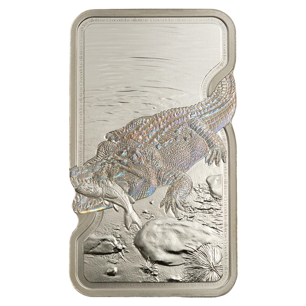 PAMP 1oz Pure Silver Natures Grip Crocodile