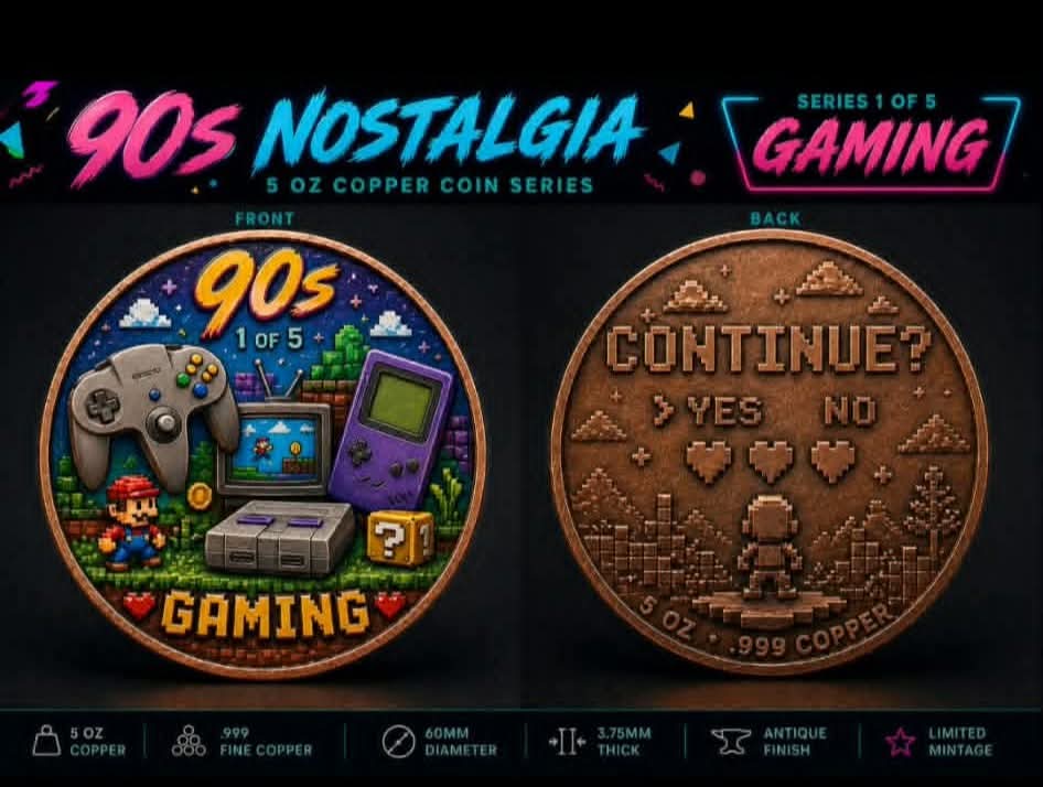 5oz copper Retro 90’s Gaming