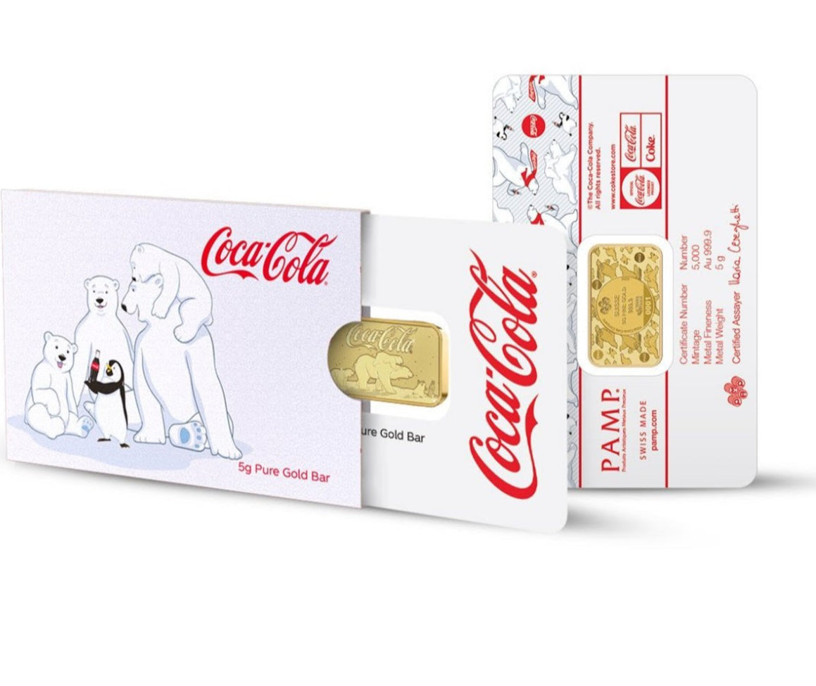 5g 999.9 Gold Pamp Coca Cola Christamas Polar Bear