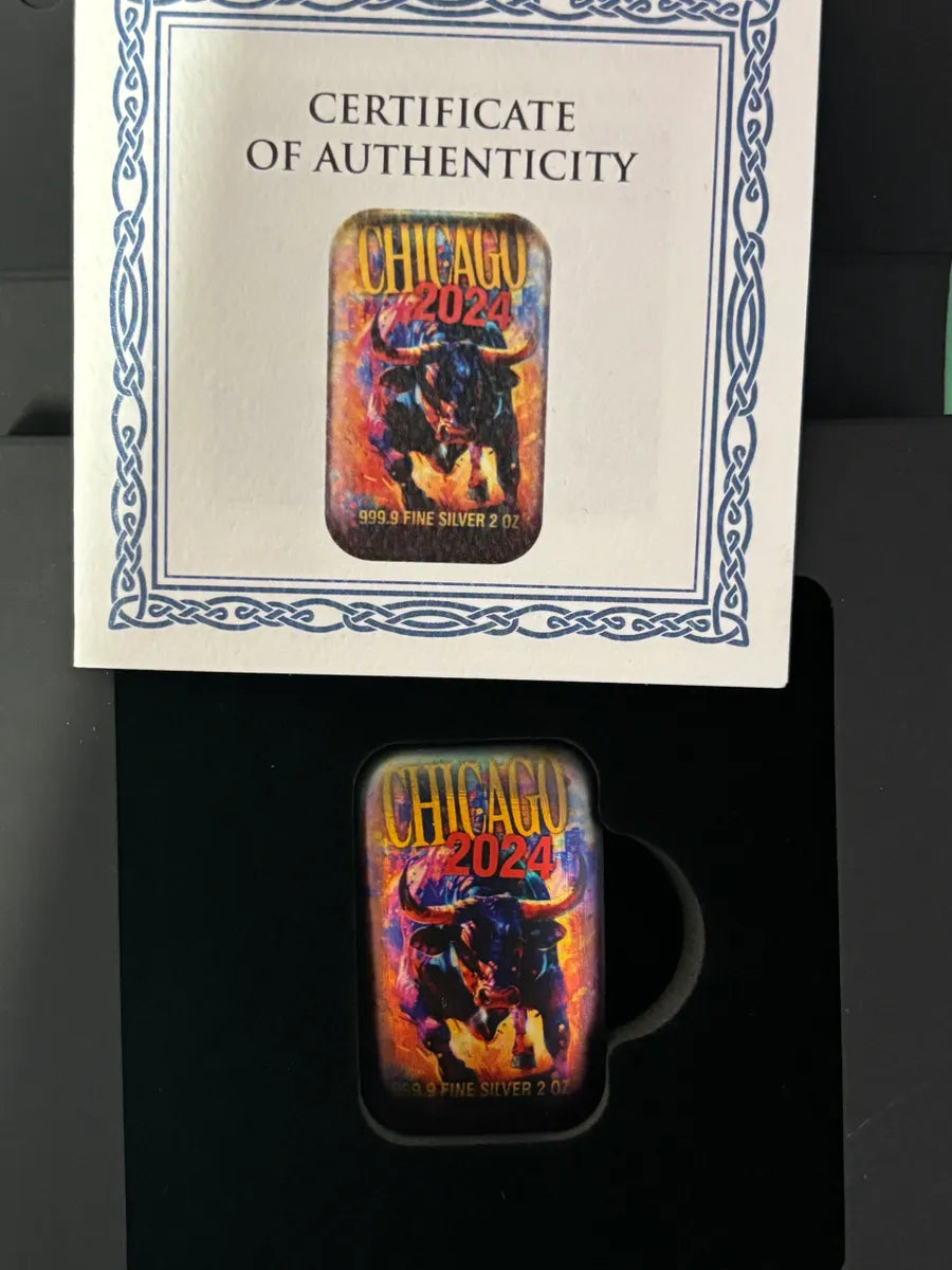 2oz .999 Silver Germania Mint Cast Bar ANA Chicago