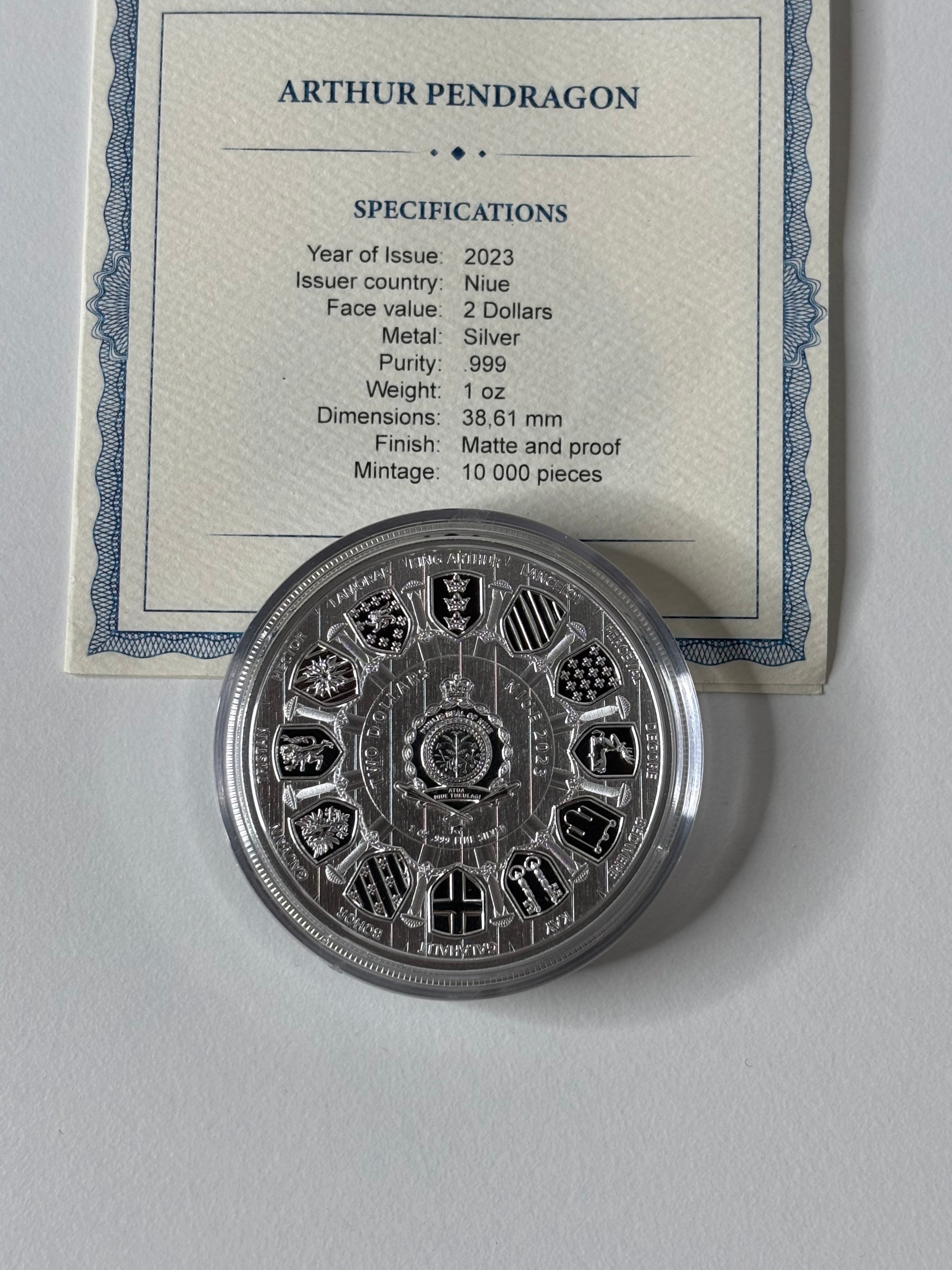 Niue Camelot - Arthur Pendragon 1oz Silver Coin