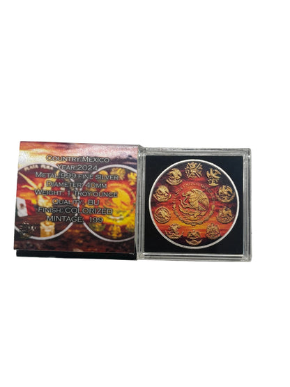 1oz Pure Siver Libertad Flames Of Mexico