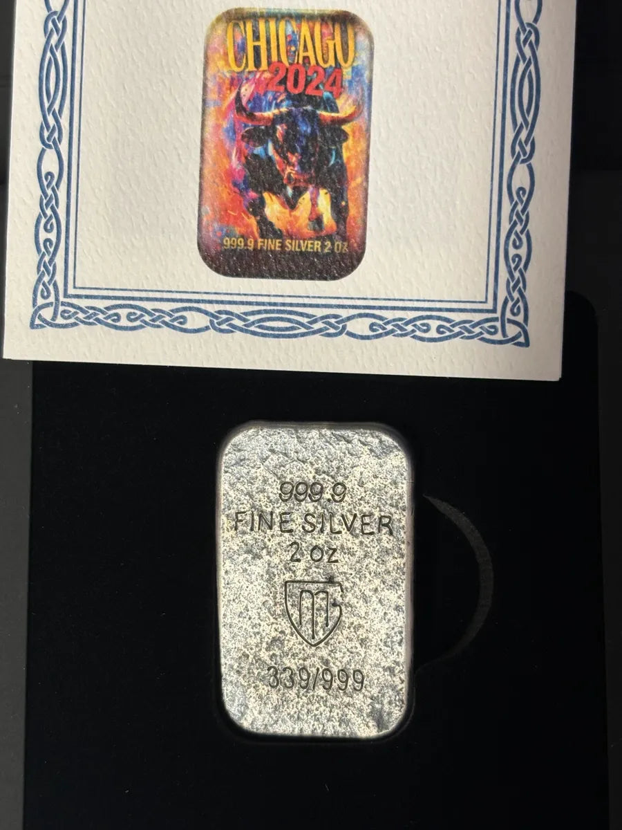 2oz .999 Silver Germania Mint Cast Bar ANA Chicago